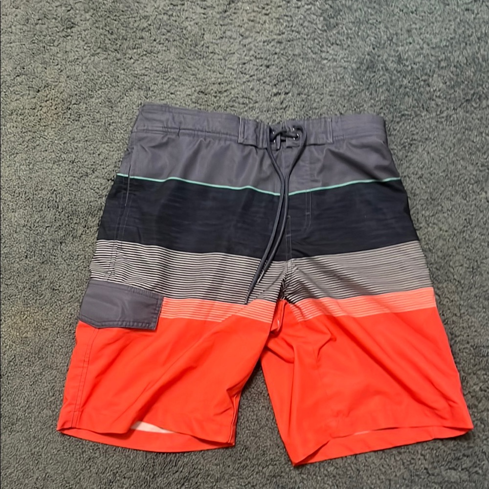 Sonoma Gray and Red Board Shorts Swimwear